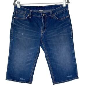 Martin + Osa Womens Blue‎ Denim Bermuda Shorts  Distressed Size 29